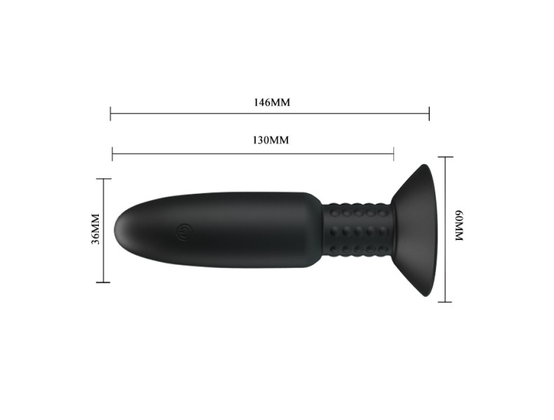 Korek analny z wibracjami rotacją przyssawka 14cm - 5