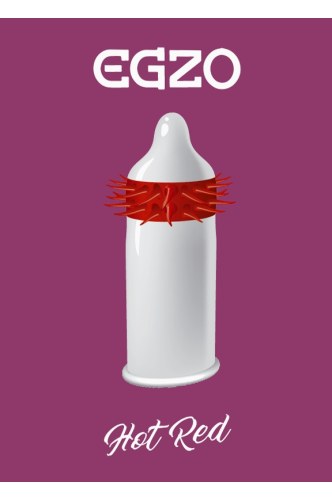 Prezerwatywy z wypustkami stymulujące Hot Red - image 2