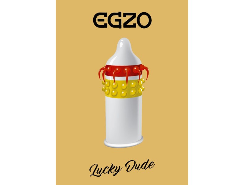 Prezerwatywy z wypustkami stymulujące Egzo Lucky Dude - 2