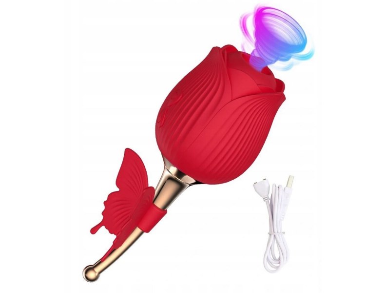 Wibrator masażer łechtaczki w kształcie róży - 2