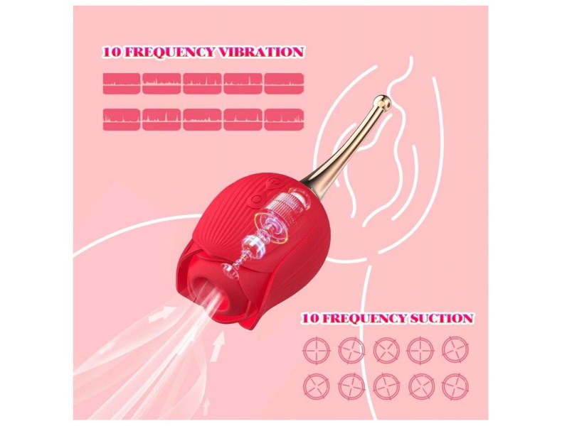 Wibrator masażer łechtaczki w kształcie róży - 6