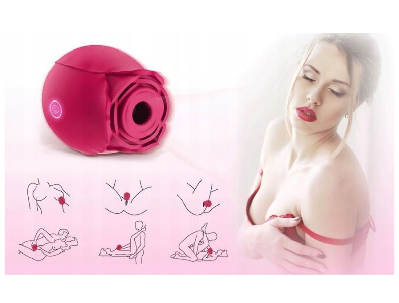 Wibrator masażer łechtaczki w kształcie róży - 12