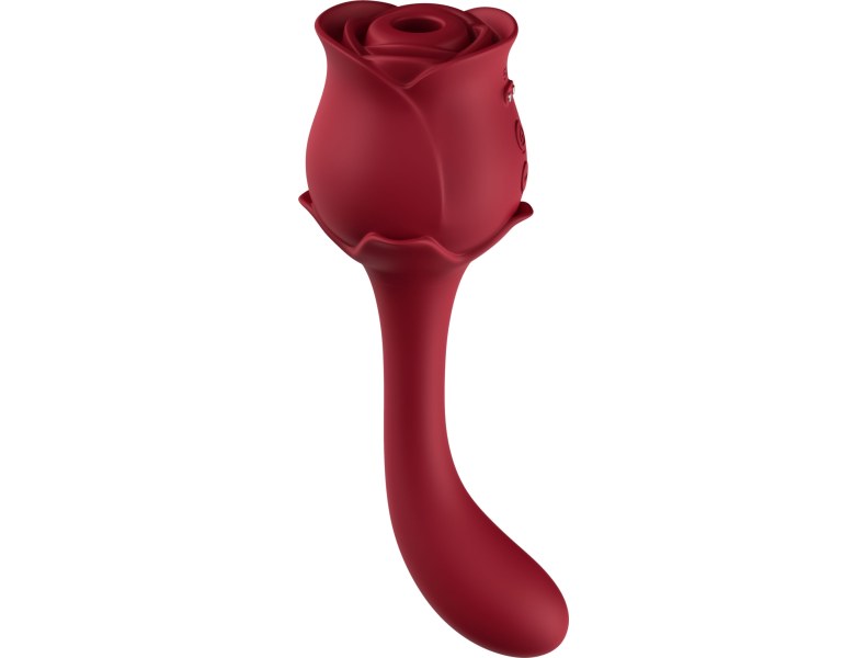Stymulator masażer powietrzny róża z wibracjami czerwony - 3