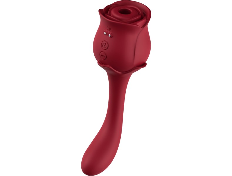 Stymulator masażer powietrzny róża z wibracjami czerwony - 4