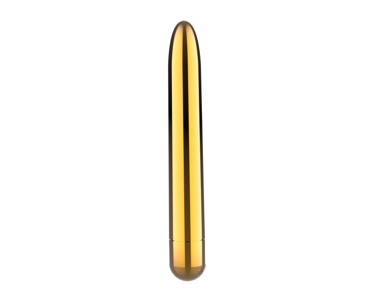 Klasyczny gładki wibrator Ultra Power Bullet USB 10 funkcji złoty - 2