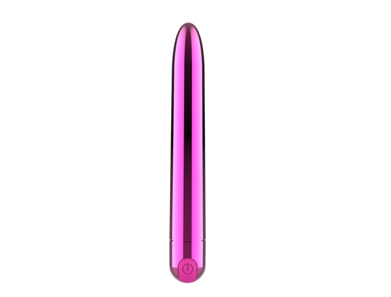 Klasyczny gładki wibrator Ultra Power Bullet USB 10 funkcji różowy błyszczący