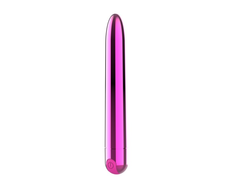Klasyczny gładki wibrator Ultra Power Bullet USB 10 funkcji różowy błyszczący - 2