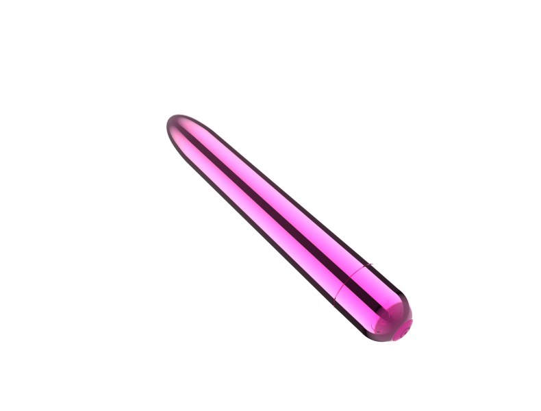 Klasyczny gładki wibrator Ultra Power Bullet USB 10 funkcji różowy błyszczący - 5