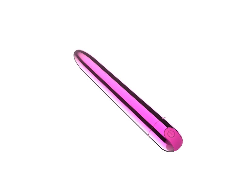 Klasyczny gładki wibrator Ultra Power Bullet USB 10 funkcji różowy błyszczący - 6