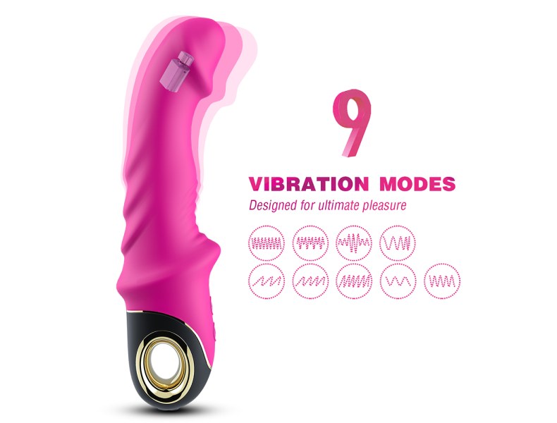 Wibrator do punktu G sex masażer 9 trybów 22 cm różowy - 3
