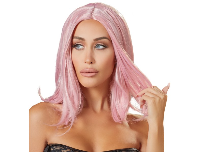 Peruka różowe włosy 30cm - 2