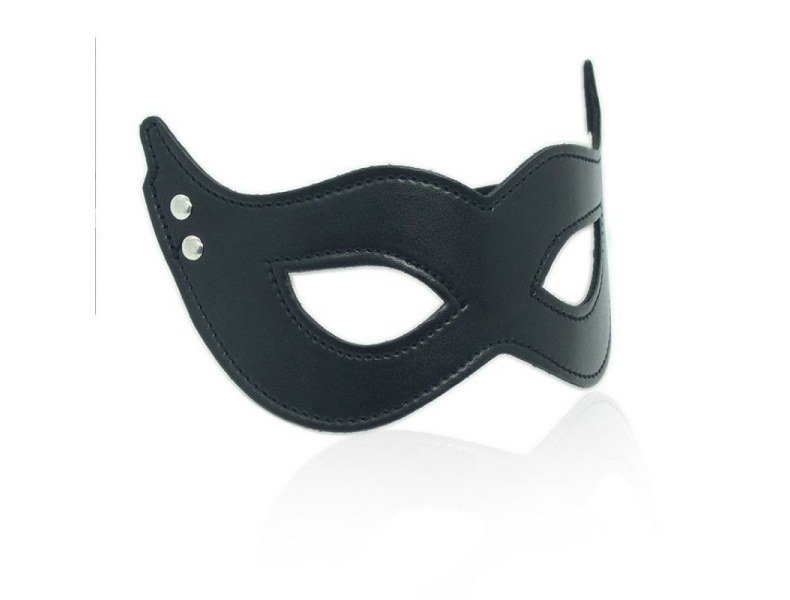 Maska skórzana BDSM Maschera mistery black - 3