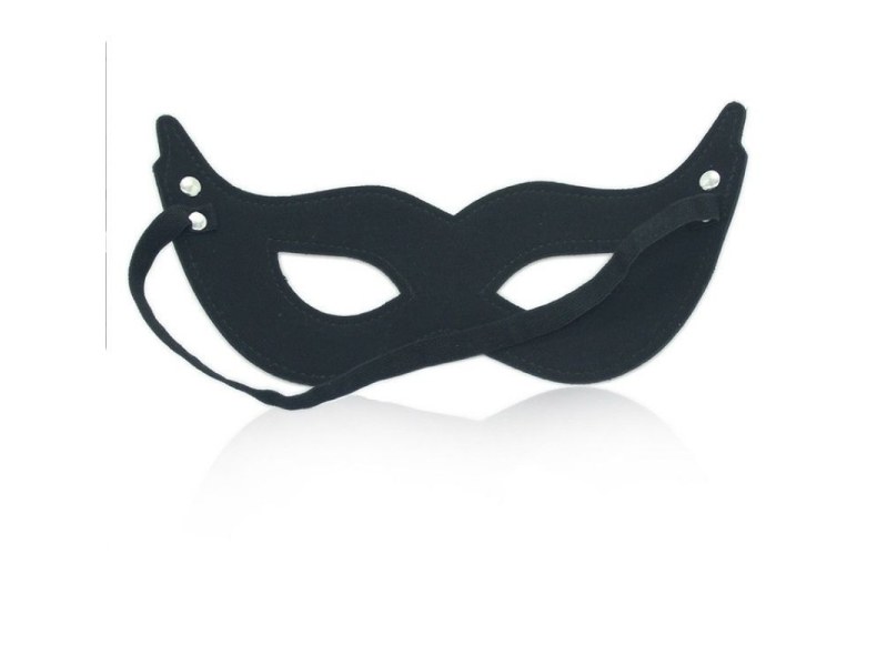 Maska skórzana BDSM Maschera mistery black - 4