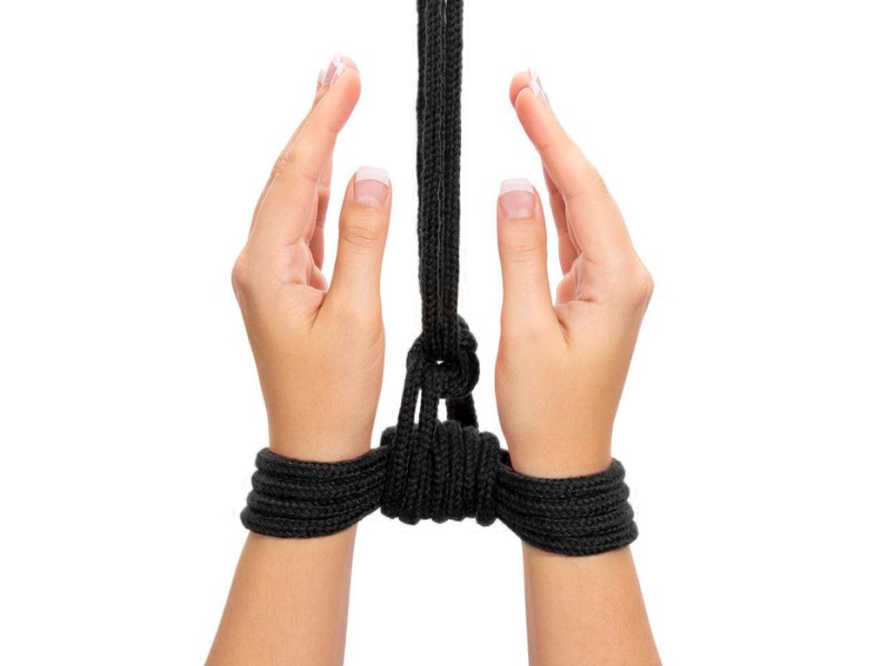 Czarna lina do podwiązywania rąk i nóg BDSM 10 m - 5