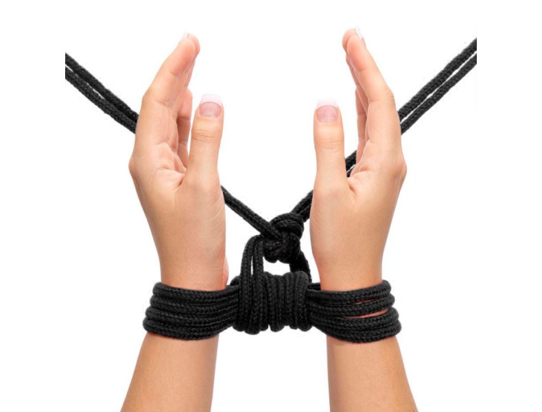 Czarna lina do podwiązywania rąk i nóg BDSM 10 m - 6