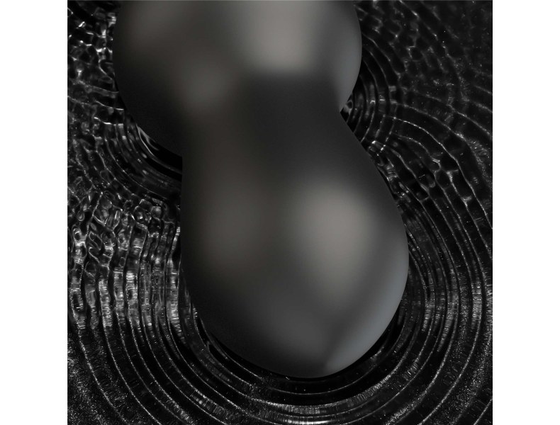Czarny gumowy korek analny z trzema wibracjami - 8