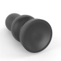 Czarny gumowy korek analny z trzema wibracjami - 6