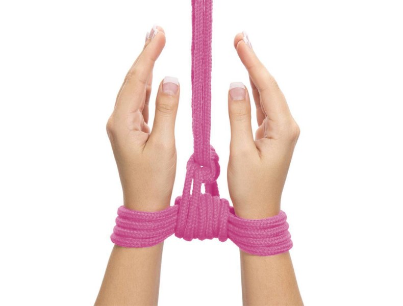 Różowy sznur do wiązania rąk i nóg BDSM 10 m - 5