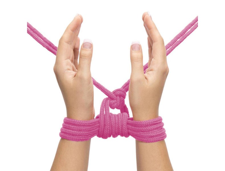Różowy sznur do wiązania rąk i nóg BDSM 10 m - 6
