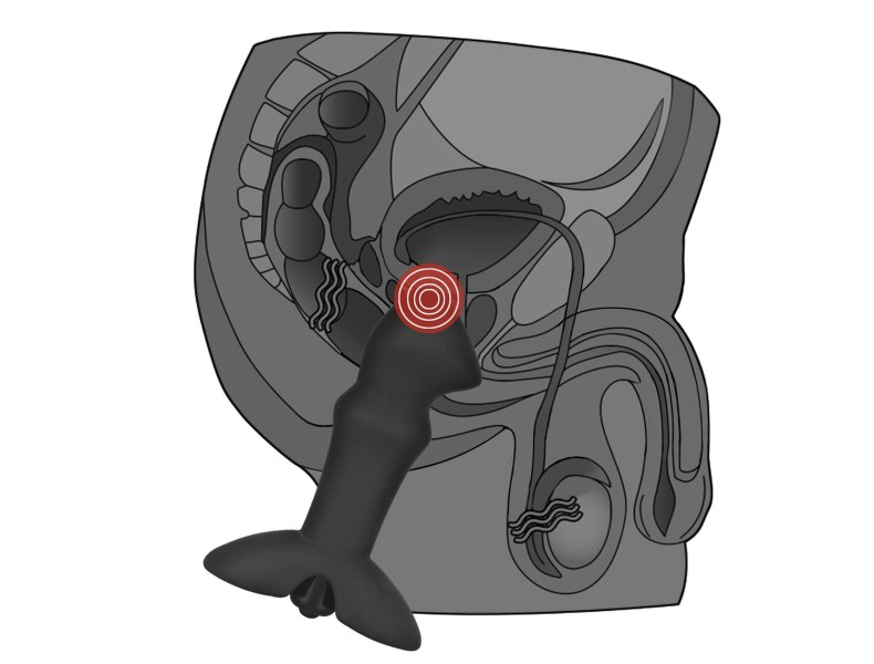 Stylowy i praktyczny czarny wibrator prostaty - 4