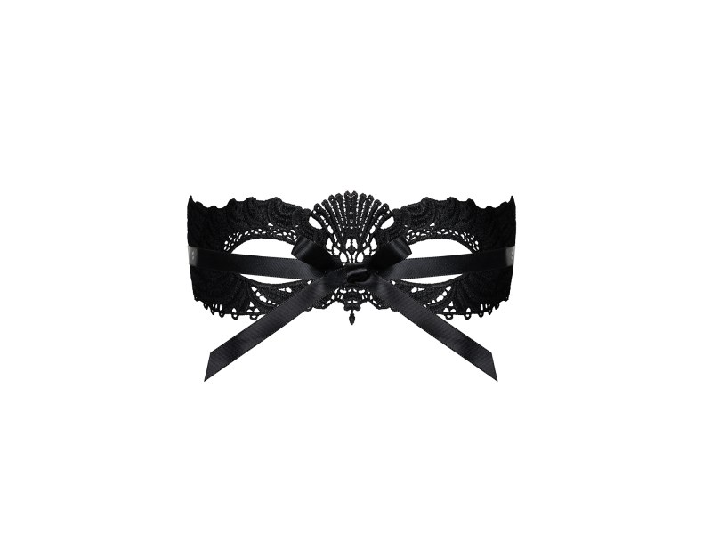 Czarna ozdobna maska na twarz oczy BDSM - 4