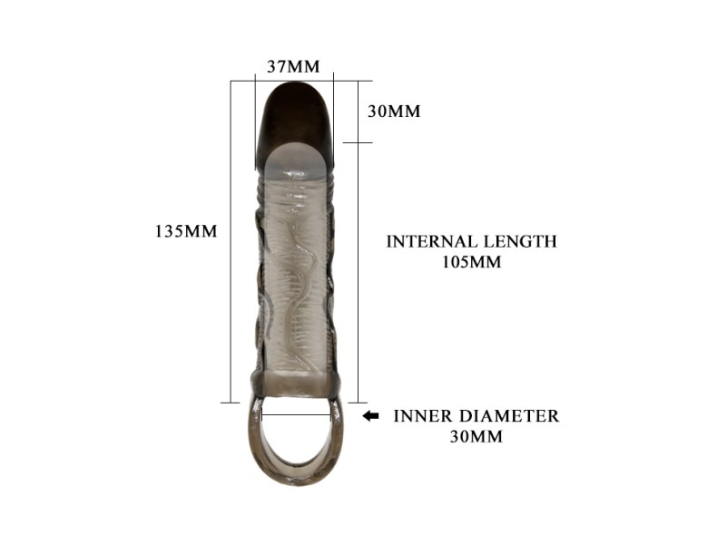 Nakładka na penisa przedłużająca pogrubiająca 15cm transparentny - 6