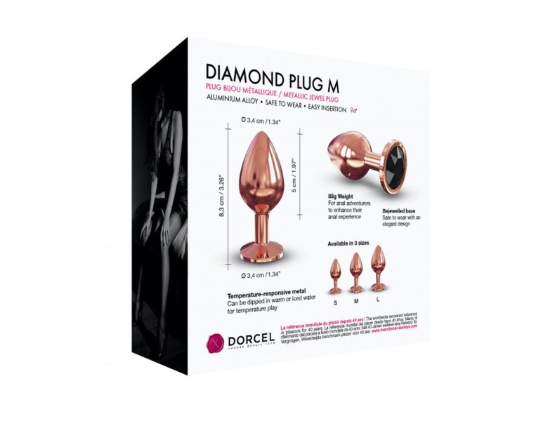 Ozdobny korek analny metal dorcel diamond plug 8cm - 5